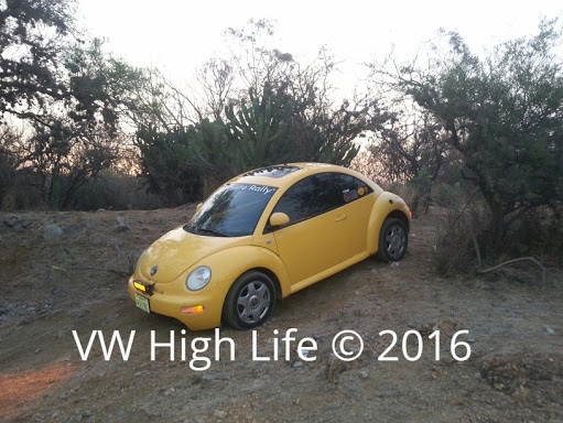 Lifted Volkswagen New Beetle off roading in Guanajuato Mexico